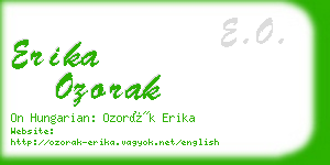 erika ozorak business card